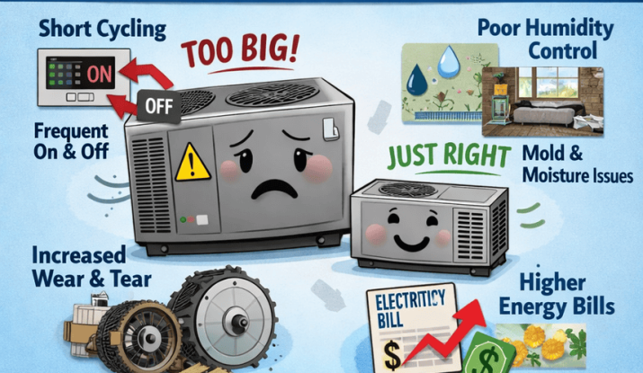 Why Oversized HVAC Systems Fail Faster Than Properly Sized Ones