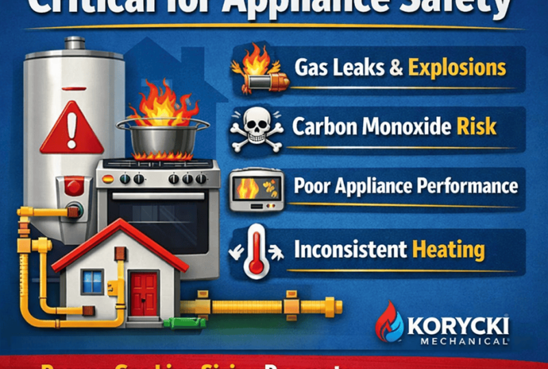 Learn why correct gas line sizing keeps appliances safe, efficient, and risk-free in your home. A small mistake can lead to big hazards.