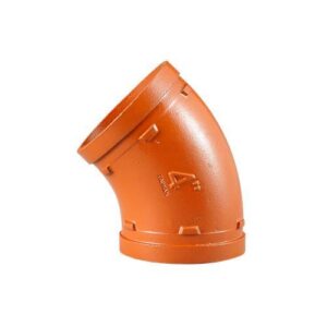VSH Shurjoint® SJT71112P 7111 Series 45 deg Elbow, 2 in, Grooved, Ductile Iron, Hot Dip Galvanized, Orange