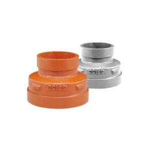 VSH Shurjoint® SJT715043P 7150 Series Concentric Reducing Coupling, 4 x 3 in, Grooved, Ductile Iron, Hot Dip Galvanized, Orange