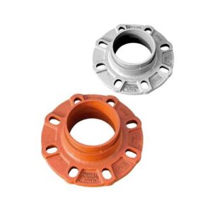 VSH Shurjoint® SJT71804P 7180 Series Universal Flange Adapter, 4 in, Grooved, Cast Iron, Hot Dip Galvanized, Orange
