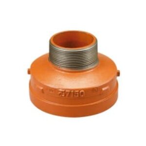 VSH Shurjoint® SJT7150M315P Transition Fitting, 3 x 1-1/2 in, Grooved x MNPT, Cast Iron, Varnished, Orange