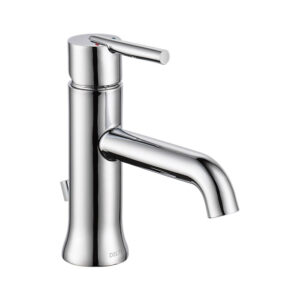 Delta® 559LF-MPU Trinsic Single-Handle Bathroom Faucet, Commercial, 1.2 gpm, 2-3/8 in H x Spout, Push Pop-Up Drain, 1 or 3 Faucet Holes, Polished Chrome
