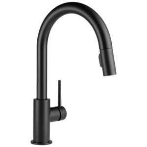 Delta® 9159-BL-DST Trinsic Pulldown Kitchen Faucet, 1.8 gpm, Matte Black, Single Handle, 1 or 3 Faucet Holes, Commercial
