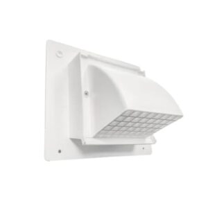 PrimexVents WC401 Wall Cap Intake and Exhaust Vent, 4 in, Removable Damper, White