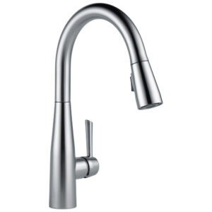 Delta® 9113-AR-DST Essa Pulldown Kitchen Faucet, 1.8 gpm, Arctic Stainless Steel, Single Handle, 1 or 3 Faucet Holes, Commercial