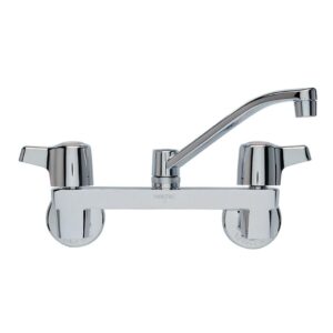 Waltec® 27W660LF Waltec Two Handle Kitchen Faucet, 2.2 gpm, 8 in Center, Polished Chrome, 2 Handles
