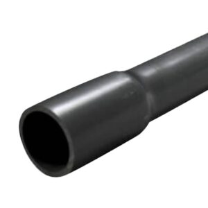 Approved Vendor 11987, PVC Pipe, 8 in x 20 ft, SCH 80, Bell End, Dark Grey