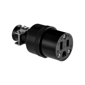 Eaton 222 Straight Blade Connector, 125 V, 15 A, 2 Poles, 3 Wires, Black