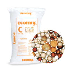 EcoSoft® ECOMIXC25 Multi-Component Filter Media, Service flow rate : 20 - 25/Backwash flow rate : 10 - 15/Brine (slow rinse) flow rate : 3 - 5 m/h Flow Rate, 1 Cubic Foot per Bag (Sold per 1/100th of a bag)