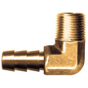 Fairview 139-4A 90 deg Pipe Elbow, 1/4 x 1/8 in, Barbed x MNPT, Brass