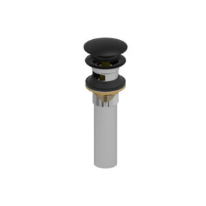 Riobel DB160BK Clicker Drain With Overflow, Brass Drain, Black