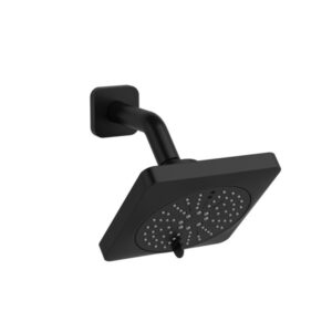 Riobel 376BK Riobel Showerhead With Arm, 2 gpm Max Flow, 6 Sprays, 5-1/4 in Head, Black