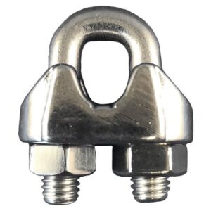 MACLINE MACT316SSCLP014 Wire Rope Clips, 1/4 in Cable, 316 Stainless Steel