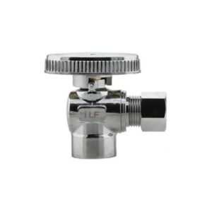 Boshart Industries 08SVA-05CNL 08SVANL Series 90 deg Compression Valve, 1/2 x 3/8 in, Copper Socket x Compression, 125 psi, Brass Body, Chrome Plated