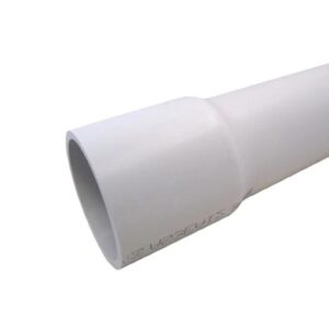 Approved Vendor 137574, PVC Pipe, 4 in x 20 ft, SCH 40, Bell End, White or Light Grey