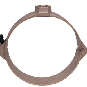 CAMBRIDGE BRASS™ 800-0350-F4 Service Saddle, 3 in IPS, C-900, 1 in FIP Tap, Brass, Wide Stainless Steel Strap