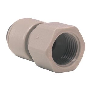 John Guest® PI450822S-US Push-Fit Female Adapter, 1/4 in, Tube OD x NPTF Thread, Acetal, Gray