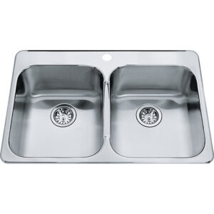 Kindred QDL2031-8-1 Stainless Steel Sink, Rectangular, 14 in L x 16 in W x Bowl x 8 in D Bowl, 1 Faucet Hole