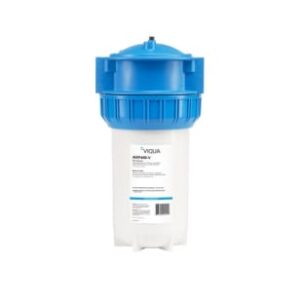 VIQUA™ AWP40B-V Filter Housing, 20 gpm, 8 in Dia x 15.4 in H, 1 in Port, 100 deg F, Blue/White
