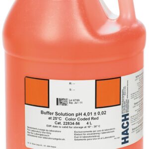 Hach® 2283456 Buffer Solution, 4 L, 4.01 pH, Red