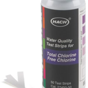 Hach® 2745050 Test Strip, Free and Total Chlorine, 0 to 10 mg/L Measuring, 50 Tests