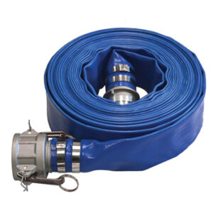 Green Line G971-300CE50 Blue Lay-Flat Discharge Hose, 3 in ID, 50 ft L, 55 psi Working