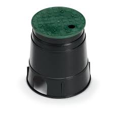 Rain Bird® PVB6RND Valve Box With Lid, 6-1/8 in Dia Top Opening, 8-5/8 in Dia Bottom Opening, Plastic, Black/Green