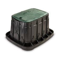 Rain Bird® A11404 VB-STD Valve Box With Lid, 11-1/8 in W x 12.1 in H, Plastic, Black/Green