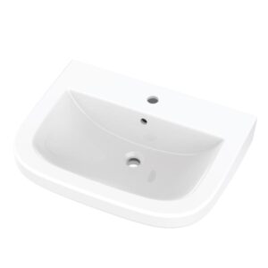 Gerber® G0012592 Wicker Park Bathroom Sink, Curved Rectangular, 1 Hole, 24-5/8 in W x 19-3/8 in D x 7 in H, Vitreous China, White