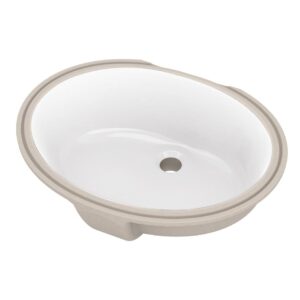 Gerber® G0012780 Luxoval Undermount Bathroom Sink, Oval, 19-1/8 in W x 15 in D x 8-1/4 in H, Undercounter Mount, Vitreous China, White