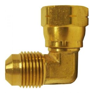 Fairview 47-47 90 deg Swivel Elbow, 3/8 in, Male SAE Flared x Female SAE Flared, Brass