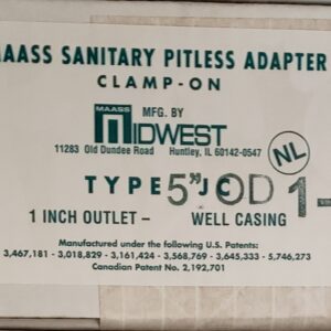 Maass Midwest 928340 5JC1 1/4 JC Clamp-On Pitless Adapter, 1-1/4 in Drop Pipe and Discharge, Stainless Steel