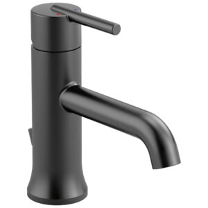 Delta® 559LF-BLMPU Trinsic Single-Handle Bathroom Faucet, 1.2 gpm, 2-3/8 in H x Spout, Push Pop-Up Drain, 1 or 3 Faucet Holes, Matte Black