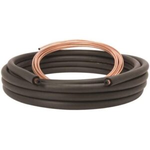 GREAT LAKES 015534 EZ-Roll Plain End Standard Line Set, 3/8 in Liquid Line, 3/4 in Suction Line, 50 ft L, 3/8 in Insulation, Black