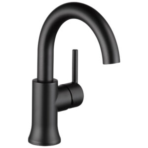 Delta® 559HA-BL-DST Trinsic Single-Handle Bathroom Faucet, 1.2 gpm, 5-3/4 in H x Spout, Single Handle, Push Pop-Up Drain, 1 Faucet Hole, Matte Black