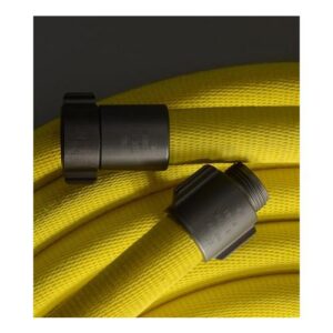 Mercedes Textiles 210071001TY+5116PS17PH BOOSTLITE Fire Hose Assembly, 3/4 in, 100 ft L, 400 psi Working, Spun Yarn/Synthetic, Comes With 1 in NPSH Ends