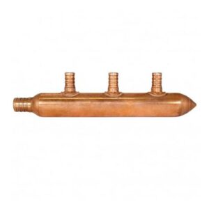 Sioux Chief 672X0390 Manifold, 3/4 x 1/2 in, 3 Outlets, PEX, Closed, Copper