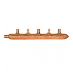 Sioux Chief 672X0590 Manifold, 3/4 x 1/2 in, 5 Outlets, PEX, Closed, Copper