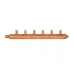 Sioux Chief 672X0690 Manifold, 3/4 x 1/2 in, 6 Outlets, PEX, Closed, Copper