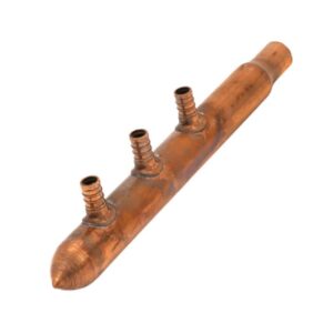 Sioux Chief 672X0930 BranchMaster™ Manifold, 9 Branch, 3/4 x 1/2 in, MSWT x F1807 PEX, Closed, Lead-Free Brass