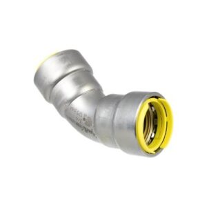 Apollo™ PWR7481531 406G Series PowerPress 45 deg Gas Elbow, 1/2 in, Press, Carbon Steel, HNBR, Grey