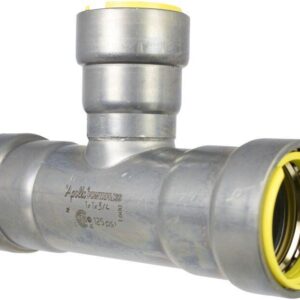 Apollo™ PWR7483135 411RG PowerPress Reducing Gas Outlet/Branch Tee, 1-1/4 x 1-1/4 x 3/4 in, Press, HNBR, Carbon Steel/Rubber, Gray/Yellow