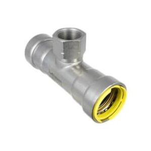 Apollo™ PWR7483146 PowerPress Gas Tee, 1-1/4 x 1-1/4 x FPT 3/4 in, Press x Press x FNPT, HNBR, Carbon Steel, Grey