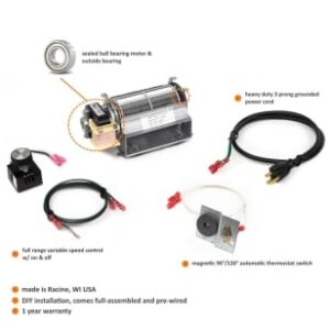 Continental AUB Fireplace Blower Kit, Variable Speed, Thermostatic Control