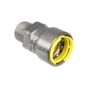 Apollo™ PWR7482090 404G PowerPress Gas Adapter, 3/4 in, Press x MNPT, Carbon Steel, HNBR, Grey