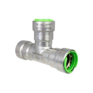 Apollo™ PWR7480407 411 Series PowerPress Tee, 1-1/2 in, Press, Carbon Steel, EPDM, Grey