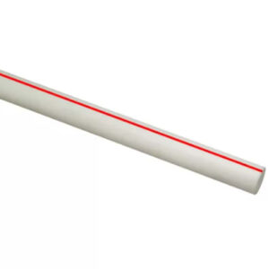 Fusio-Technik 61358U-19 FIBER-T Red-Striped Pipe, 1/2 in, Polypropylene, 19 ft L, SDR 7.4, White