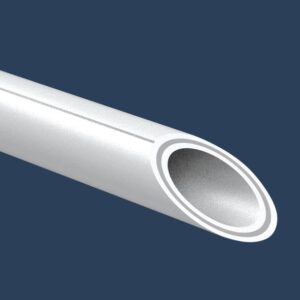 Fusio-Technik 61468U-19 Faser FIBER-COND Grey-Striped Pipe, 2 in, Polypropylene, 19 ft L, SDR 11, White