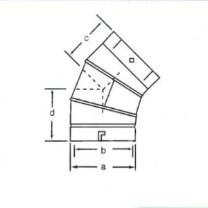 Belvent Manufacturing 120543 45 deg Double Wall Elbow, 5 in